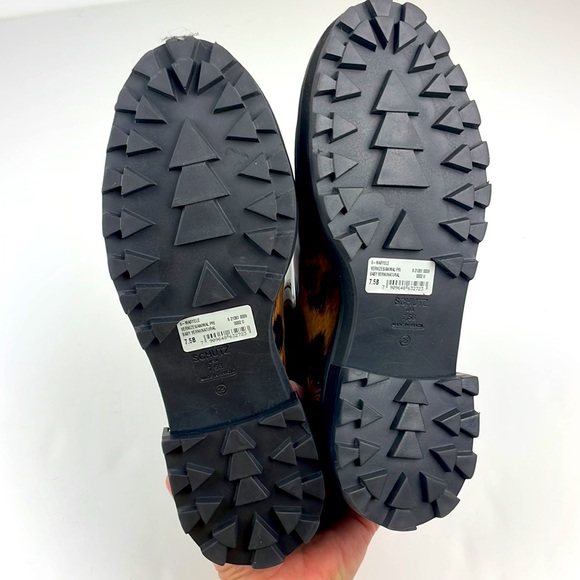 Schutz Maryele Leopard-Print Patent Leather Combat Boots - Picture 7 of 8